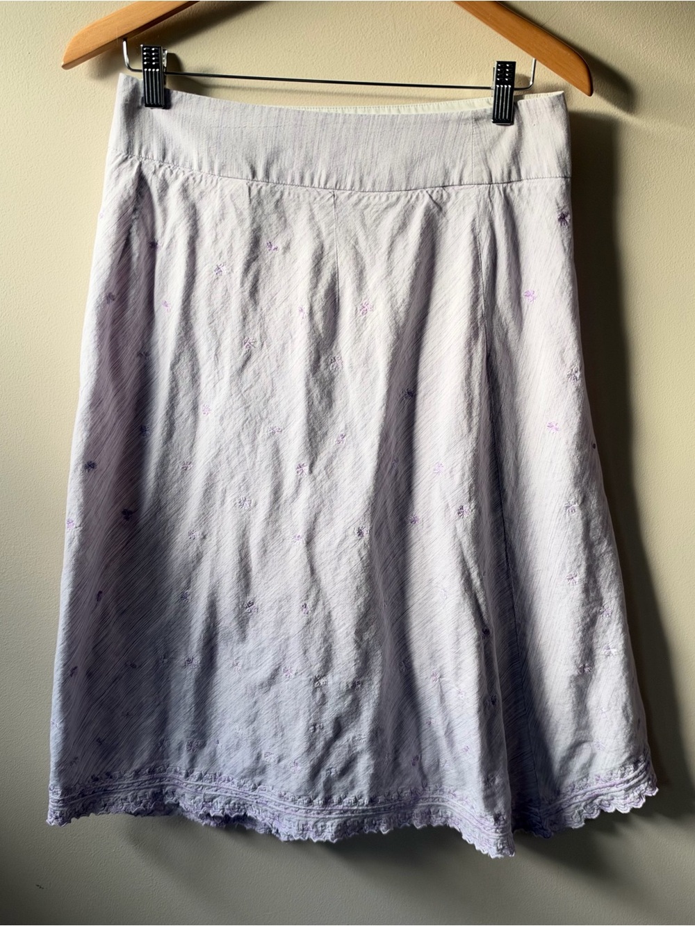 Gap Y2K Purple and White Cotton Embroidered Skirt